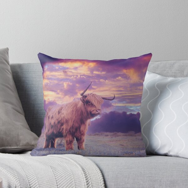 Item preview, cute Scottish Highland cattle, purple cow designed and sold by Mauswohn.