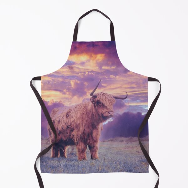 Item preview, cute Scottish Highland cattle, purple cow designed and sold by Mauswohn.