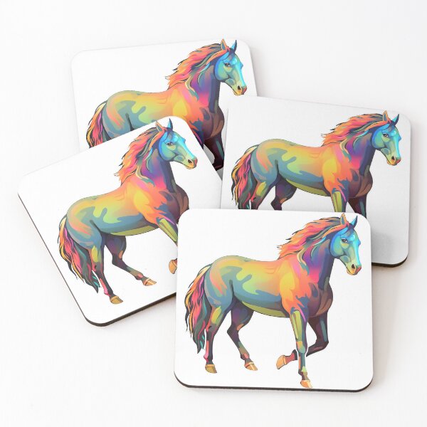 Item preview, horse as colorful as a rainbow - Different logo size, position? Email me -  designed and sold by Picture-Art.