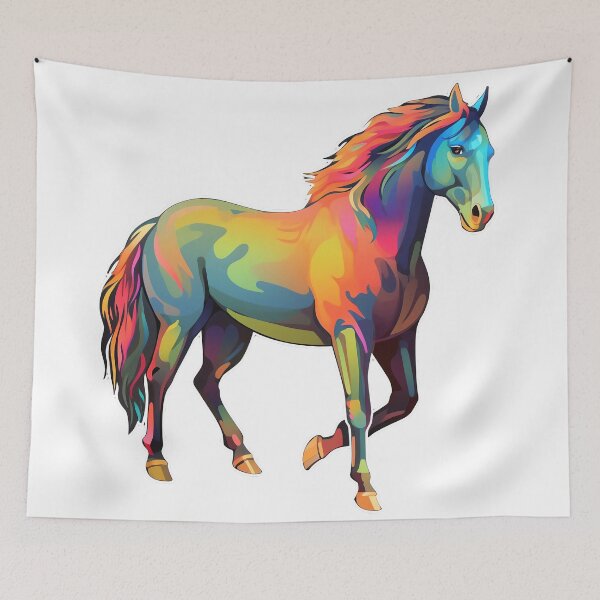 Item preview, horse as colorful as a rainbow - Different logo size, position? Email me -  designed and sold by Picture-Art.