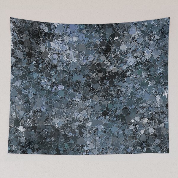 Aperçu de l'œuvre Rich Spider Mottled Abstract in Multiple Shades of Blue créée et vendue par Trevor Hirst.