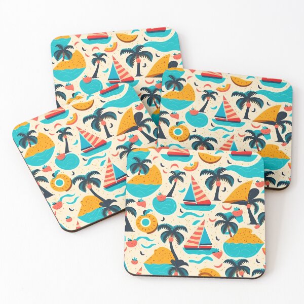 Item preview, Summer cute seamless pattern palm trees beach designed and sold by LUEE-Design.