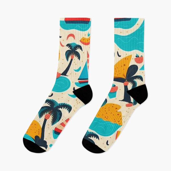 Item preview, Summer cute seamless pattern palm trees beach designed and sold by LUEE-Design.