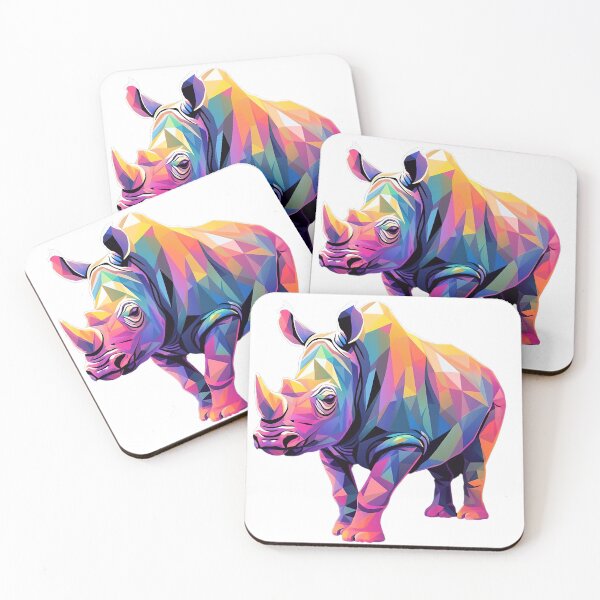Item preview, rhino as colorful as a rainbow - Different logo size, position? Email me -  designed and sold by Picture-Art.