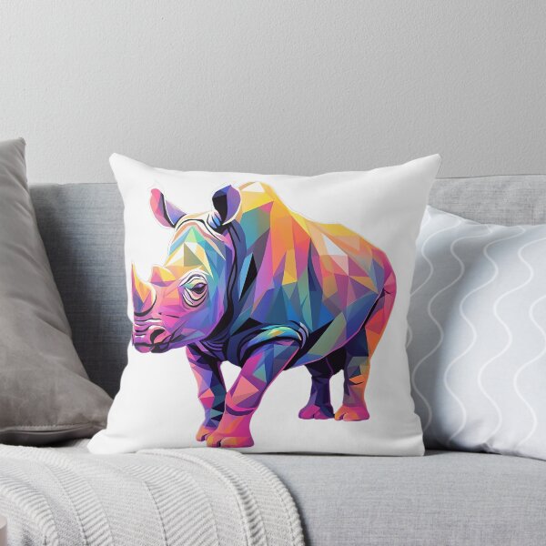 Item preview, rhino as colorful as a rainbow - Different logo size, position? Email me -  designed and sold by Picture-Art.