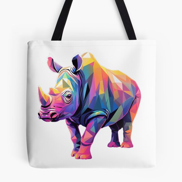 Item preview, rhino as colorful as a rainbow - Different logo size, position? Email me -  designed and sold by Picture-Art.