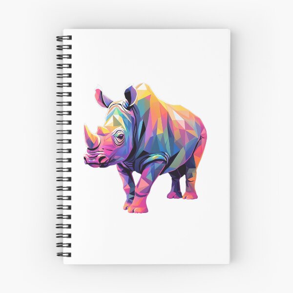 Item preview, rhino as colorful as a rainbow - Different logo size, position? Email me -  designed and sold by Picture-Art.