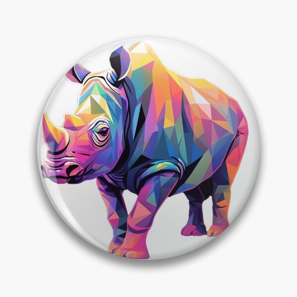 Item preview, rhino as colorful as a rainbow - Different logo size, position? Email me -  designed and sold by Picture-Art.