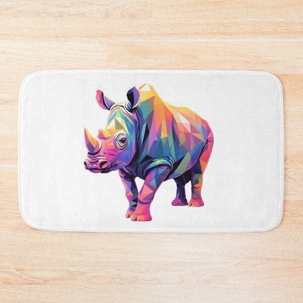 Item preview, rhino as colorful as a rainbow - Different logo size, position? Email me -  designed and sold by Picture-Art.