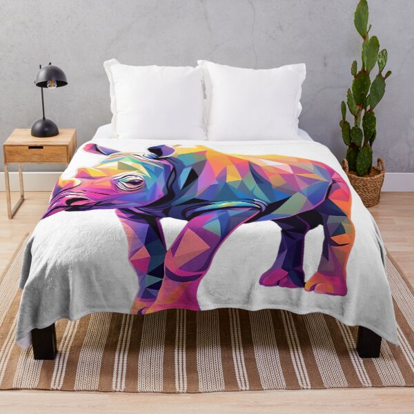 Item preview, rhino as colorful as a rainbow - Different logo size, position? Email me -  designed and sold by Picture-Art.