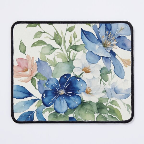Item preview, Watercolor Blue and Green Pastel Floral Pattern designed and sold by DeevaValli.