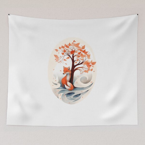 Item preview, Tree with red fox - Different logo size, position? Email me -  designed and sold by Picture-Art.