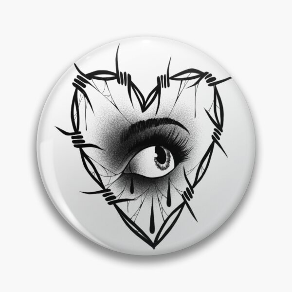 Artikelvorschau, Blackwork-Auge, Stacheldraht, Weinen, Tattoo, Dotwork, dunkel, kantig entworfen und verkauft von TellMeWear.