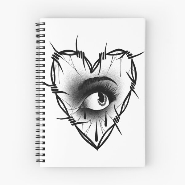 Item preview, blackwork eye barbed wire crying tattoo dotwork dark edgy designed and sold by TellMeWear.