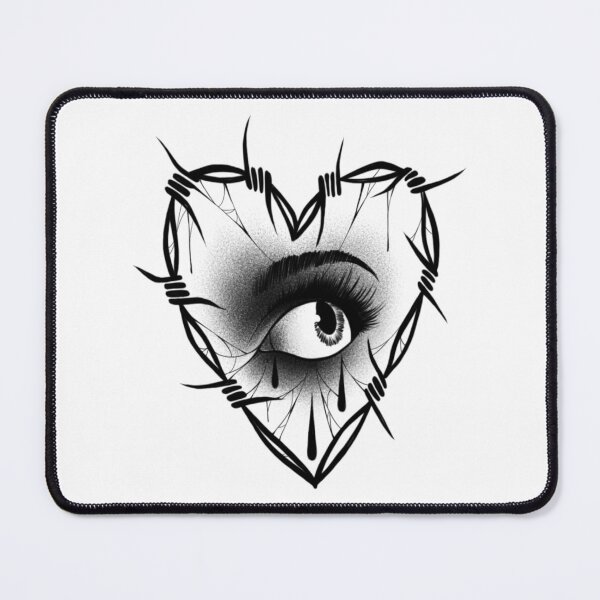 Item preview, blackwork eye barbed wire crying tattoo dotwork dark edgy designed and sold by TellMeWear.