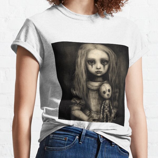 Sad Girl with Doll Classic T-Shirt