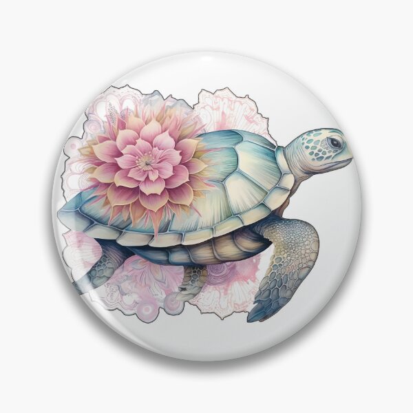 Artikelvorschau, colorful fantasy turtle with flower - Different logo size, position? Email me - entworfen und verkauft von Picture-Art.