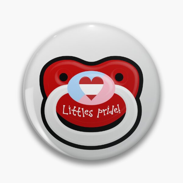 Item preview, ABDL / Little Pride Symbol Pacifier Design (Bordered + Text) designed and sold by Ella Jameson.