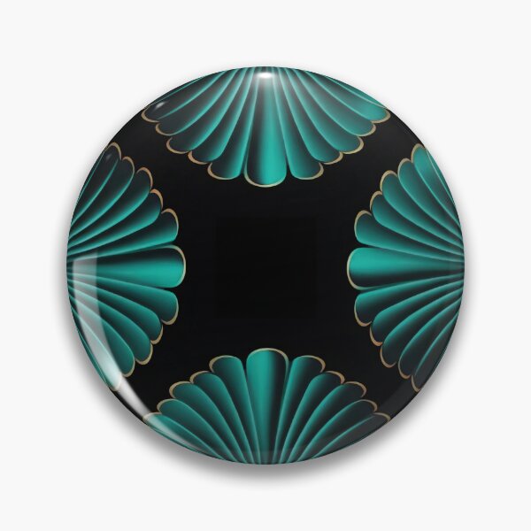 Item preview, Elegant Luxury Art Deco Ornamten Pattern Teal Gold Black II designed and sold by artsandsoul.