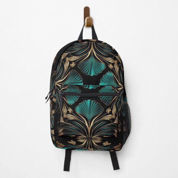 Item preview, Elegant Luxury Art Deco Ornamten Pattern Teal Gold Black II designed and sold by artsandsoul.