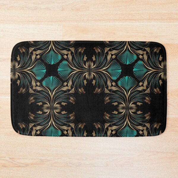 Item preview, Elegant Luxury Art Deco Ornamten Pattern Teal Gold Black II designed and sold by artsandsoul.