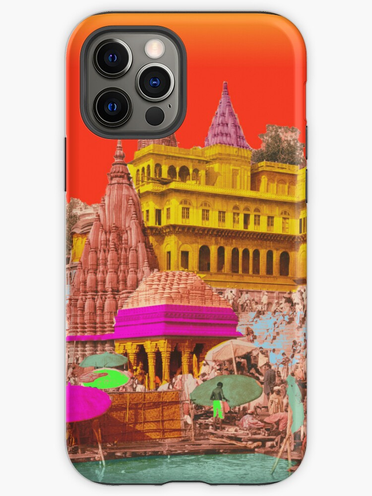 Benares Palace of Maharaja of Indore, India city skyline view iPhone Case  by Mauswohn