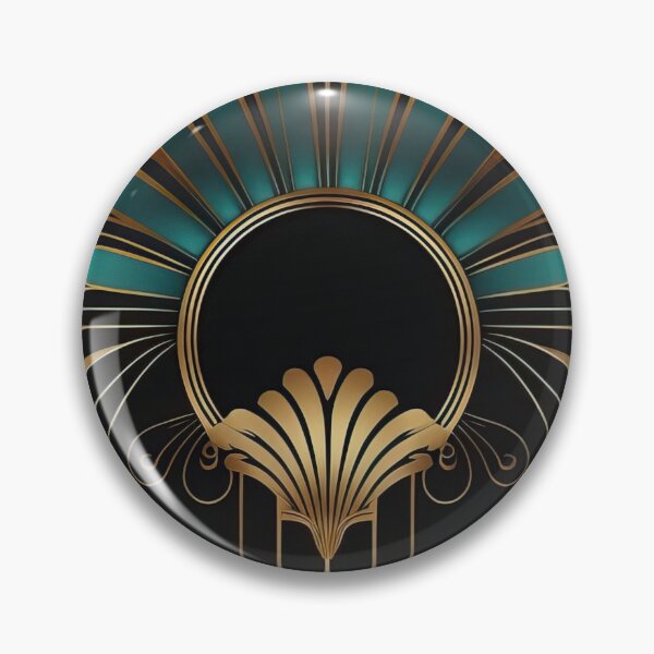 Item preview, Elegant Luxury Art Deco Ornamten Pattern Teal Gold Black III designed and sold by artsandsoul.