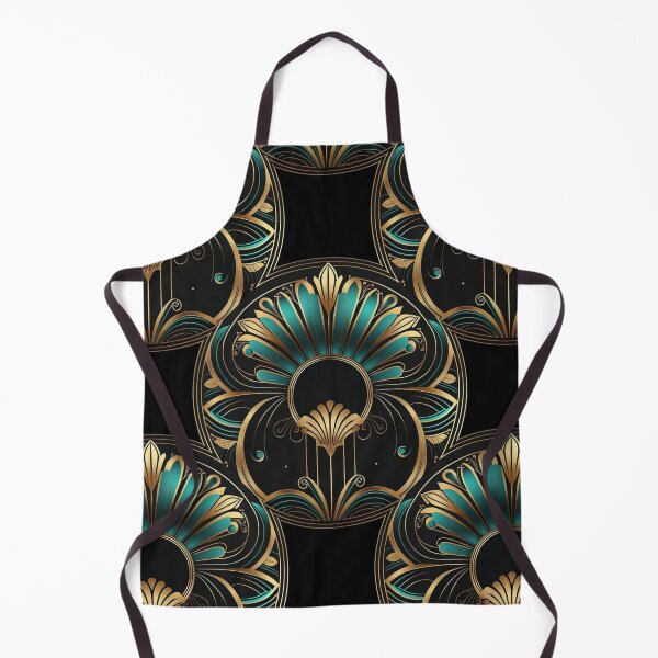 Item preview, Elegant Luxury Art Deco Ornamten Pattern Teal Gold Black III designed and sold by artsandsoul.