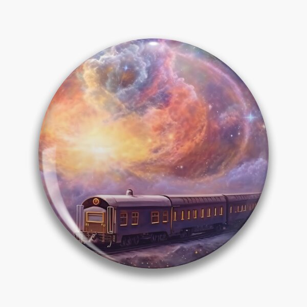 Item preview, Cosmic Train Journey - Train hurtling through space on a cosmic voyage, cosmic nebulae, stars, galaxies and stardust clouds! - Very High Resolution designed and sold by CloudofKnowing.