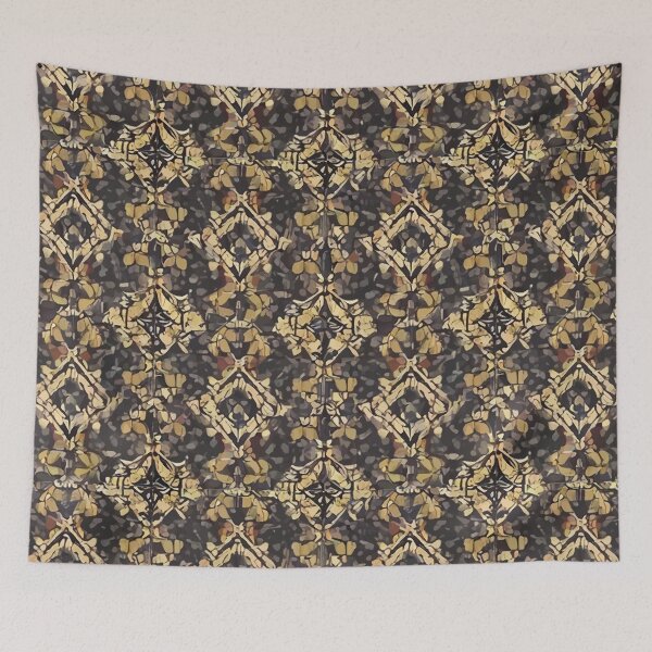 Item preview, Retro Tile Pattern dark brown shades, silver and dark beige shades designed and sold by RetroTile.