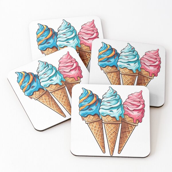 Item preview, Whimsical Delights: Three Colored Ice Cream Cones designed and sold by veinmerch.