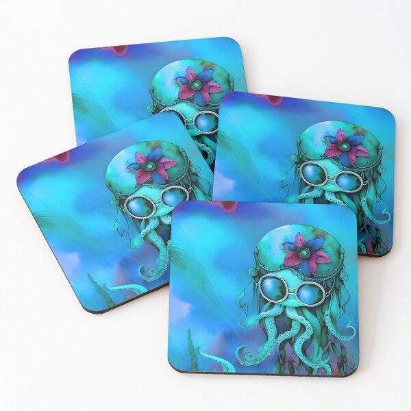 Item preview, Retro Futuristic Octopus - Blue Moonlight Beach Scene - AI Generated Art 5 of 8 designed and sold by Beachy.