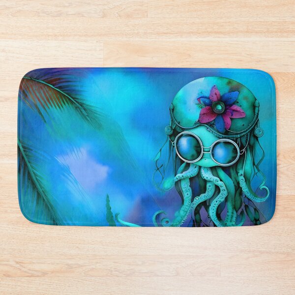 Item preview, Retro Futuristic Octopus - Blue Moonlight Beach Scene - AI Generated Art 5 of 8 designed and sold by Beachy.