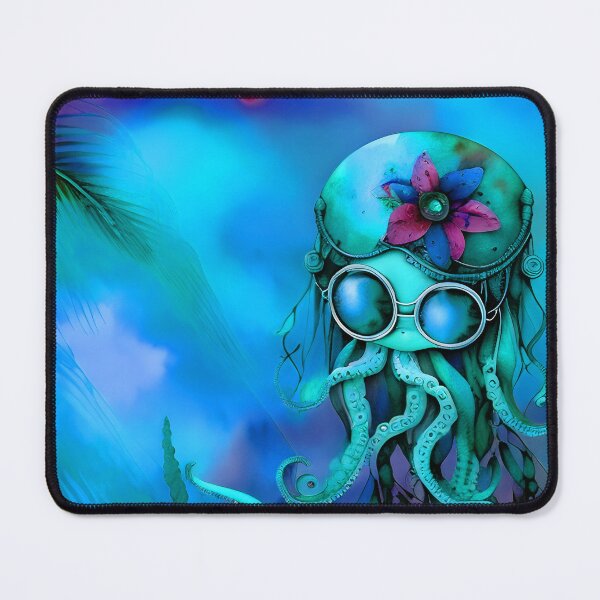 Item preview, Retro Futuristic Octopus - Blue Moonlight Beach Scene - AI Generated Art 5 of 8 designed and sold by Beachy.
