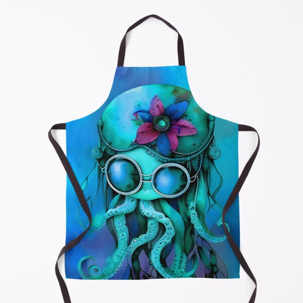 Item preview, Retro Futuristic Octopus - Blue Moonlight Beach Scene - AI Generated Art 5 of 8 designed and sold by Beachy.
