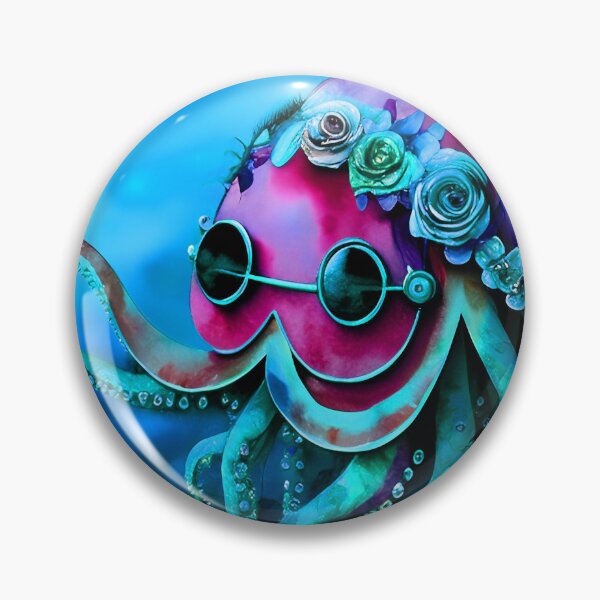 Item preview, Retro Futuristic Octopus - Blue Moonlight Beach Scene - AI Generated Art 6 of 8 designed and sold by Beachy.