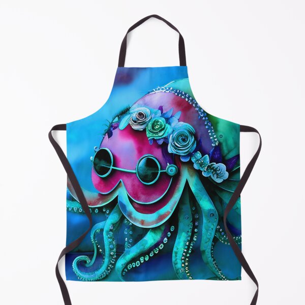 Item preview, Retro Futuristic Octopus - Blue Moonlight Beach Scene - AI Generated Art 6 of 8 designed and sold by Beachy.