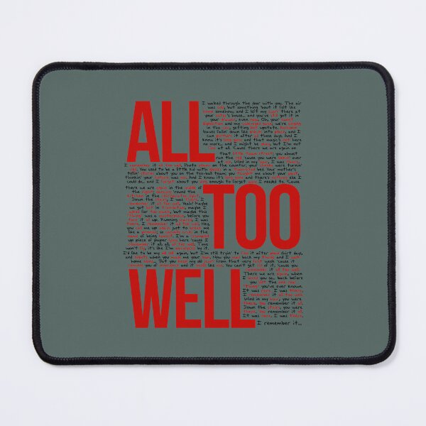 Aperçu de l'œuvre All Too Well (toutes les paroles) en blanc créée et vendue par Oopsidedesign.