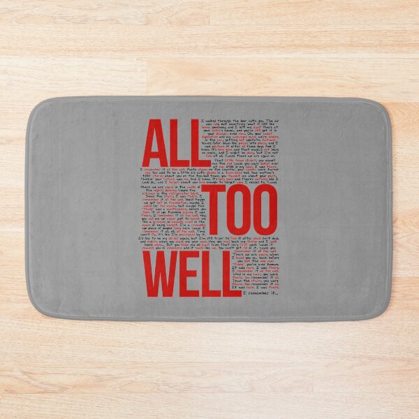Item preview, All Too Well (all lyrics) in White designed and sold by Oopsidedesign.
