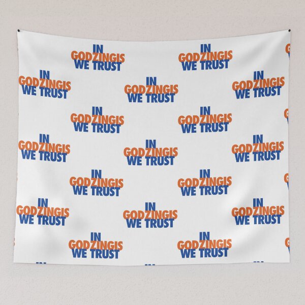 Item preview, In Godzingis We Trust (BlueOrange) Fitted designed and sold by EzmeliAppare.