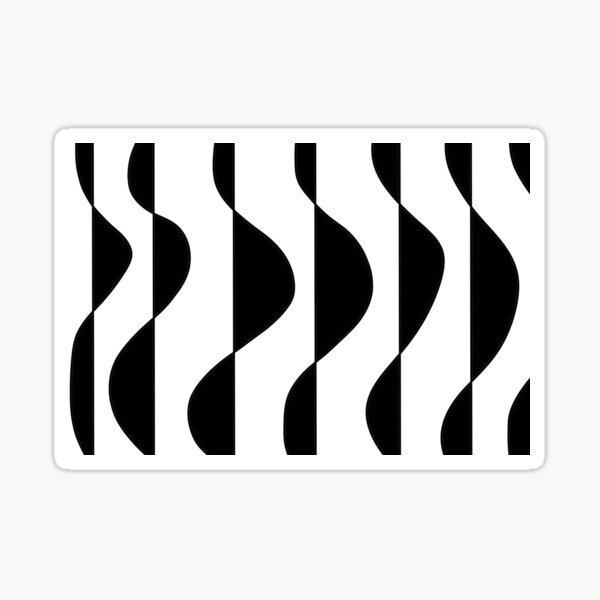 Black and white waves Sticker
