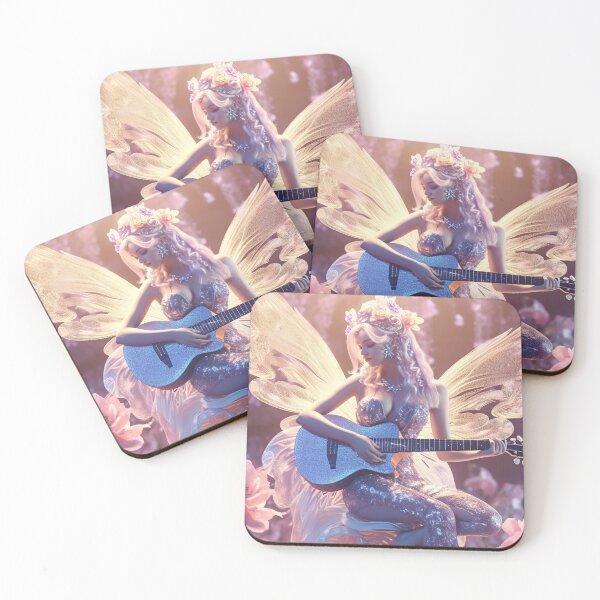 Item preview, Fairy Playing Guitar - Beautiful Rare Digital Photograph of a fairy playing guitar amongst the flowers, very high resolution  designed and sold by CloudofKnowing.