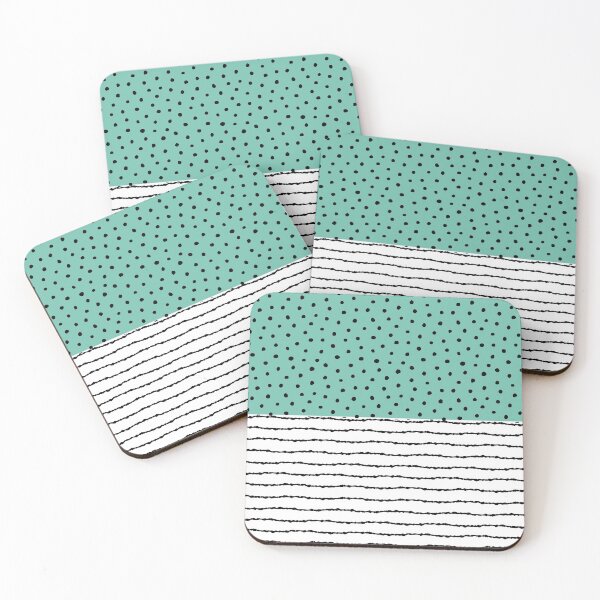 Aperçu de l'œuvre Rayures à la menthe et Polkadots créée et vendue par PrettySimple Graphic Design.