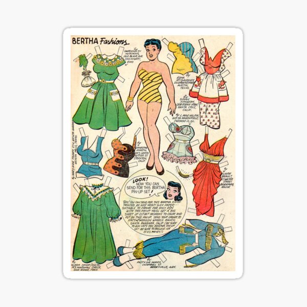 Item preview, Bertha Fashions (1954) - Vintage Paper Doll designed and sold by SALON DES ARTS.