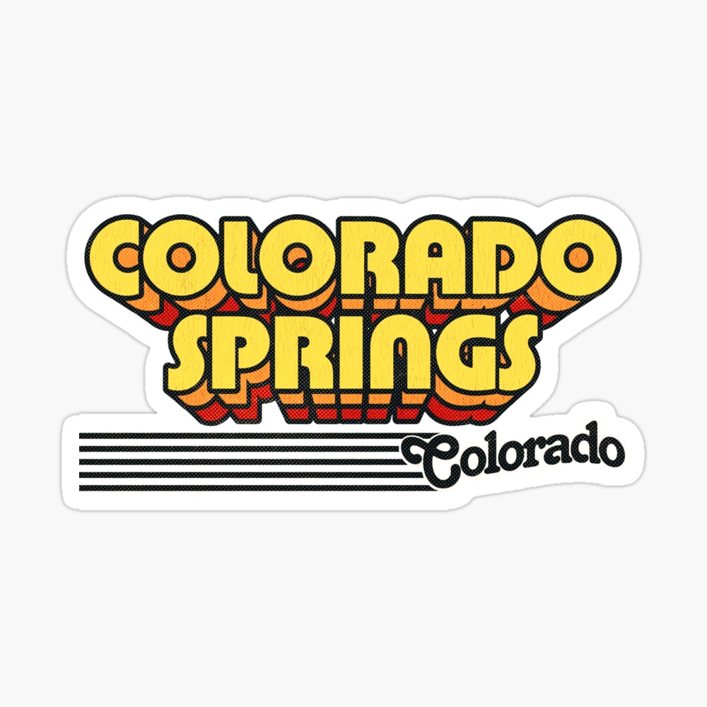 Colorado Springs, Colorado | Retro Stripes Sticker