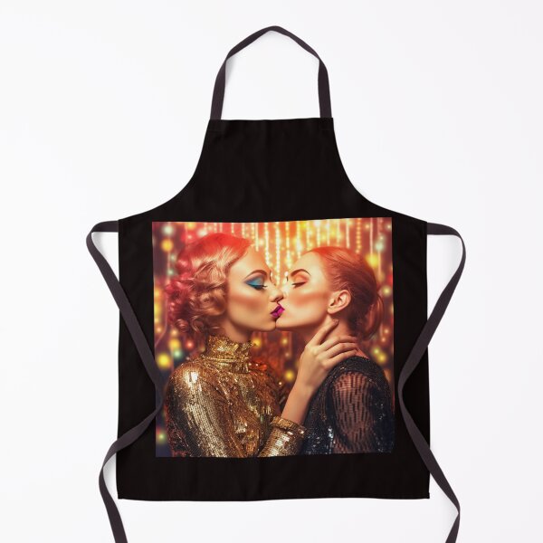 Item preview, Two blonde woman kissing LGBTQ pride designed and sold by MichaAI.