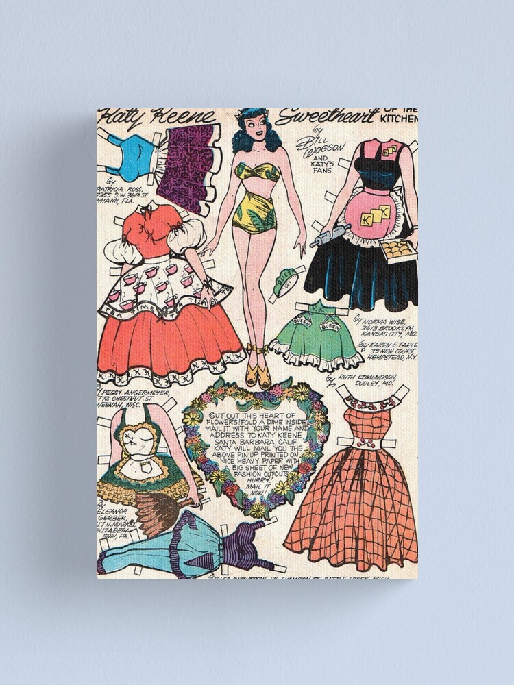 Katy Snow Fashions (1955) - Vintage Paper Doll Poster for Sale by SALON  DES ARTS