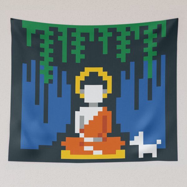 Item preview, Buddha Under a Tree with a Dog designed and sold by 8bitbaba.