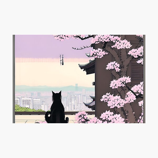 Item preview, Cat Overlooking Tokyo designed and sold by LucifersAIshop.