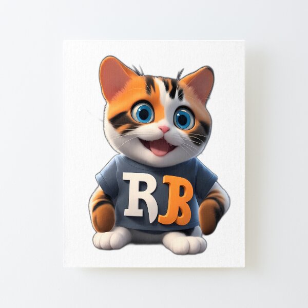 Chat Calico souriant drôle Impression montée sur toile